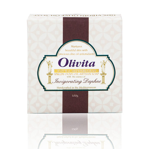 Olivita Handcrafted Virgin Olive Oil Artisan Bar Soap with the Essence of Daphne, 100 g, Olivita