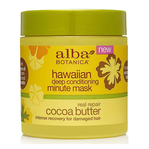 Alba Botanica Hawaiian Deep Conditioning Minute Hair Mask, Real Repair Cocoa Butter, 5.5 oz, Alba Botanica