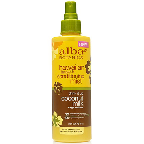 Alba Botanica Hawaiian Leave-In Conditioning Mist, Drink It Up Coconut Milk, 8 oz, Alba Botanica