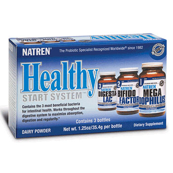 Natren Healthy Start System, Dairy Powder, 1.25 oz x 3 Bottles, Natren