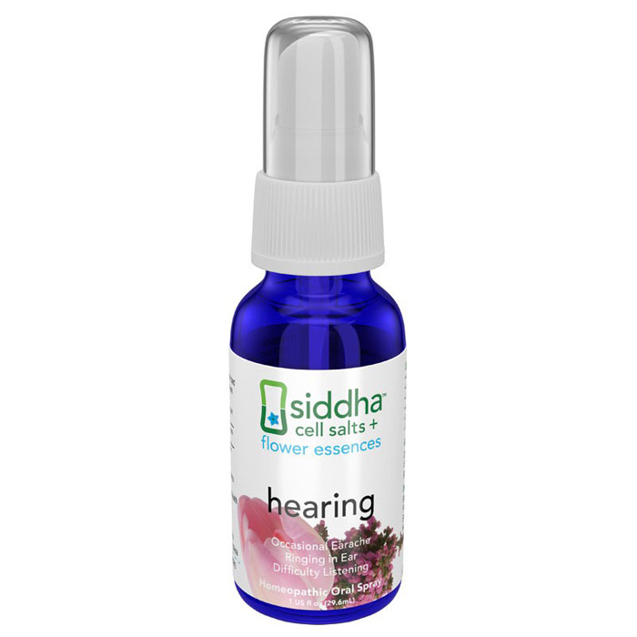 Sidda Flower Essences Hearing, Homeopathic Oral Spray, 1 oz, Sidda Flower Essences