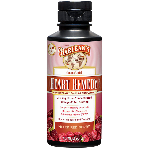 Barlean's Organic Oils Heart Remedy Omega Swirl Liquid, Concentrated Omega-7, 5.6 oz, Barlean's Organic Oils