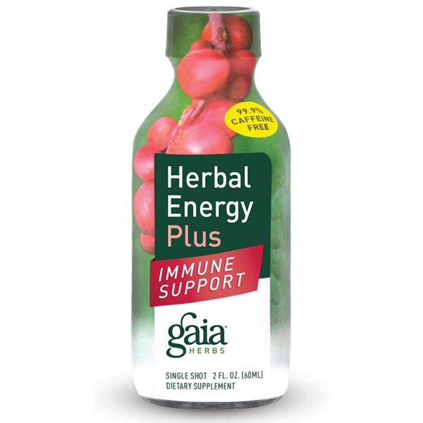Gaia Herbs Herbal Energy Plus Immune Support Drink, 2 oz x 12 Shots, Gaia Herbs
