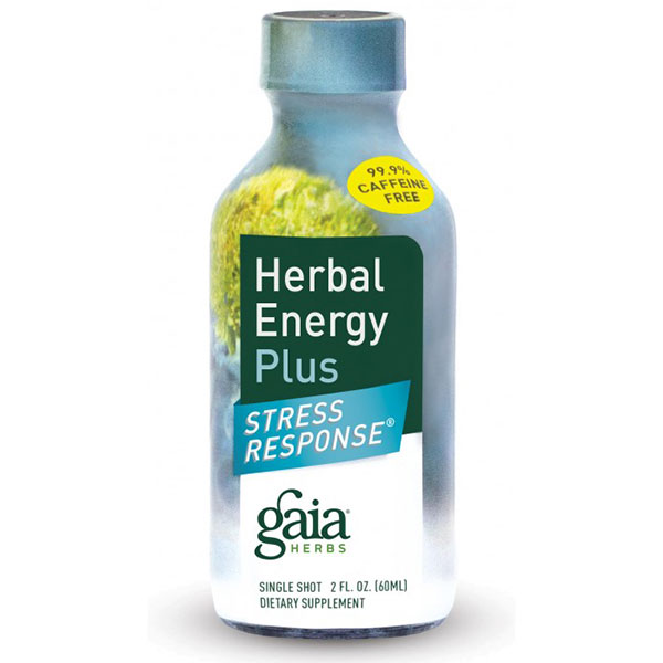 Gaia Herbs Herbal Energy Plus Stress Response Drink, 2 oz x 12 Shots, Gaia Herbs