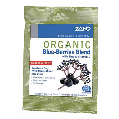 Zand Herbal Lozenge Organic Blue Berries 18 lozenges, Zand