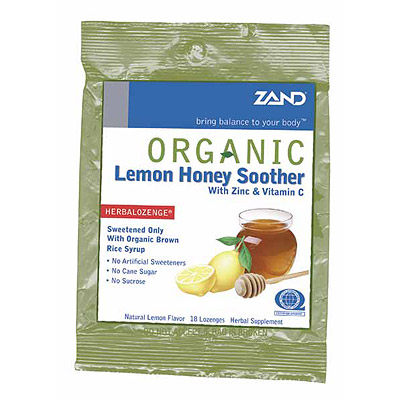 Zand Herbal Lozenge Organic Lemon Honey Soother 18 lozenges, Zand