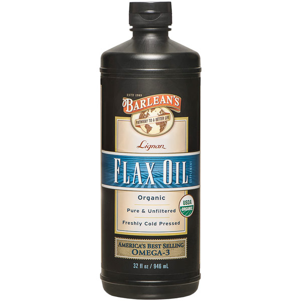 unknown Highest Lignan Flax Oil Liquid, 100% Organic, 32 oz, Barlean's Organic Oils