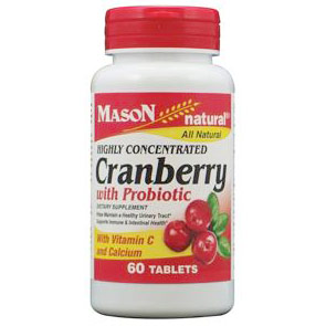 Mason Natural Highly Concentrated Cranberry with Probiotic, 60 Tablets, Mason Natural