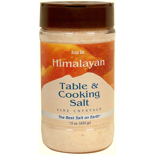 Aloha Bay Table & Cooking Salt, Himalayan Crystal Salt, Fine in Dispenser, 15 oz, Aloha Bay