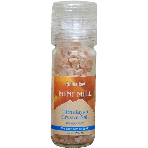 Aloha Bay Himalayan Mini Mill Crystal Salt with Grinder Dispenser, 3.5 oz, Aloha Bay