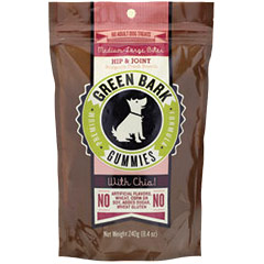 Green Bark Gummies Hip & Joint Medium-Large Bites for Dogs, Dog Treats, 240 g, Green Bark Gummies
