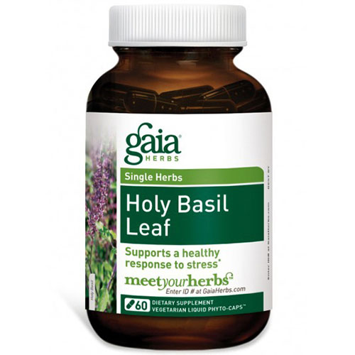 Gaia Herbs Holy Basil Leaf, 60 Liquid Phyto-Caps, Gaia Herbs