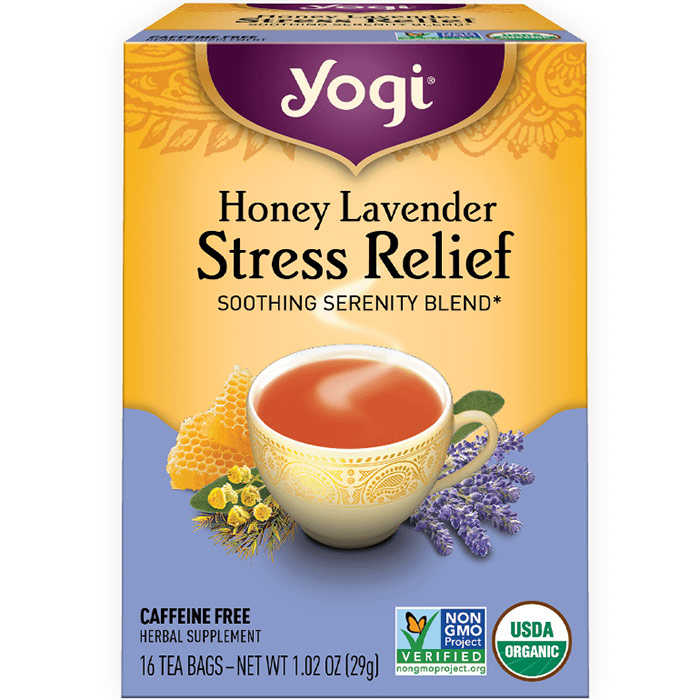 Yogi Tea Honey Lavender Stress Relief Tea, 16 Tea Bags, Yogi Tea