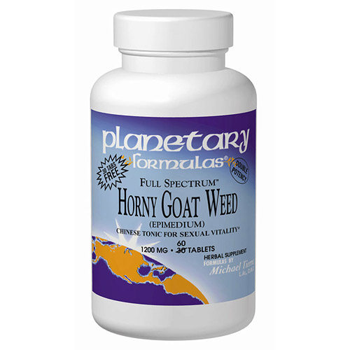 Planetary Herbals Horny Goat Weed (Epimedium) 1200mg Full Spectrum 60 tabs, Planetary Herbals