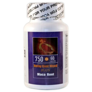 All Nature Horny Goat Weed with Maca Root 750 mg, 60 Capsules, All Nature