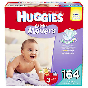 Huggies Huggies Little Movers Diapers, Size 3 (16-28 lb), 164 ct