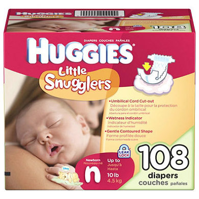 Huggies Huggies Little Snugglers Diapers, Newborn (Up to 10 lb), 108 ct