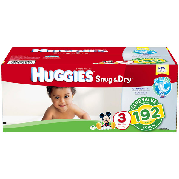 Huggies Huggies Snug & Dry Diapers, Size 3 (16-28 lb), 192 ct
