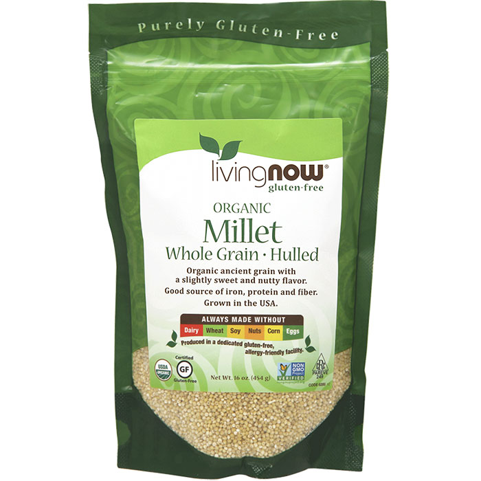 NOW Foods Hulled Millet, Organic, 16 oz, NOW Foods