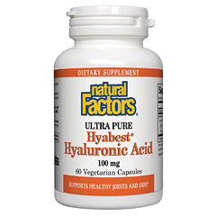 Natural Factors Hyabest Hyaluronic Acid 100 mg, 60 Vegetarian Capsules, Natural Factors