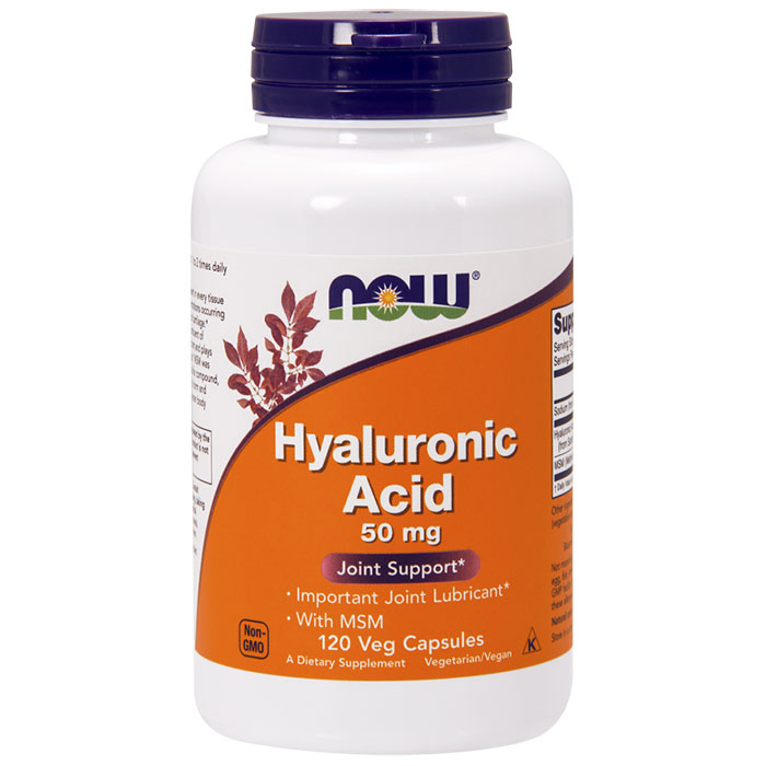 NOW Foods Hyaluronic Acid 50 mg + MSM, 120 Vcaps, NOW Foods