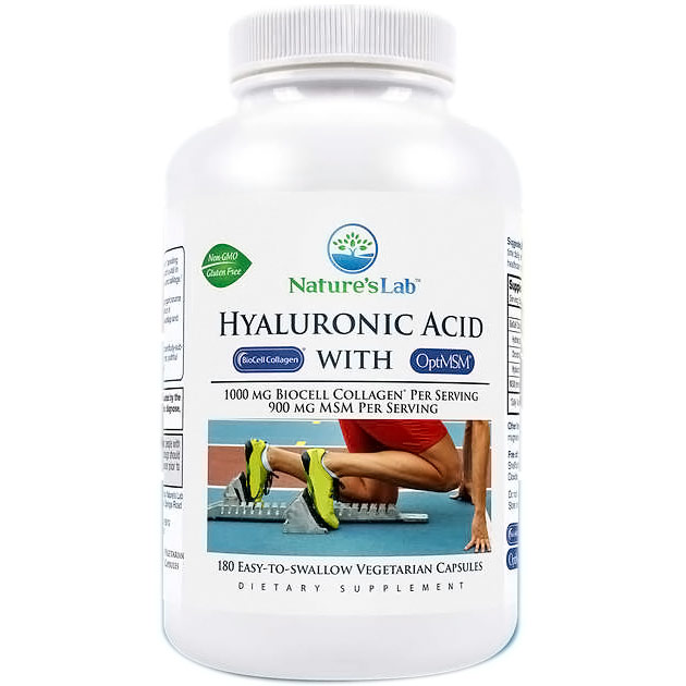Nature's Lab Hyaluronic Acid BioCell Collagen with MSM, 120 Vegetarian Capsules, Nature's Lab