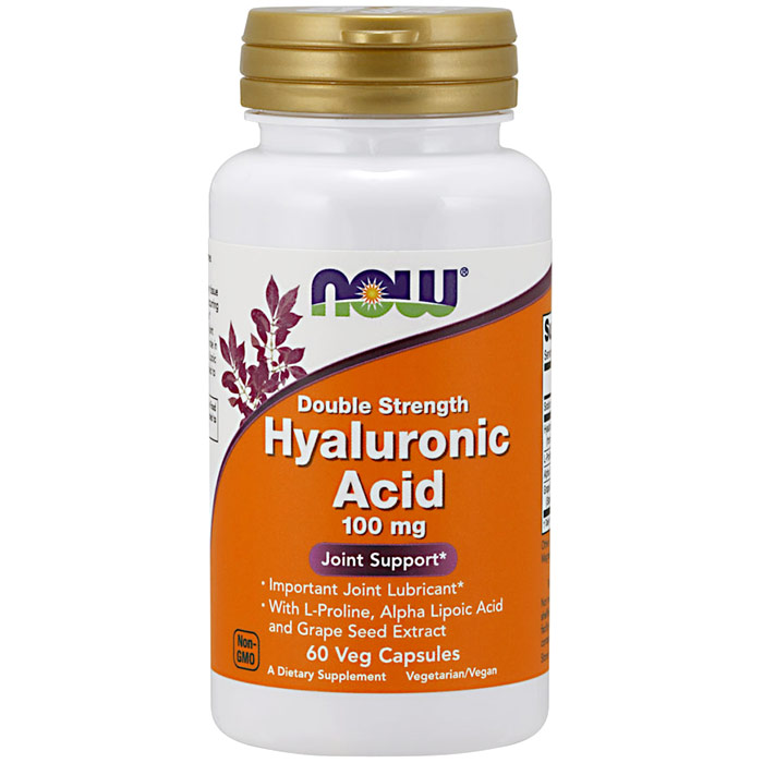 NOW Foods Hyaluronic Acid 100 mg 2X Plus, 60 Vcaps, NOW Foods