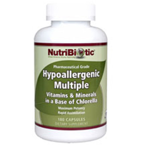 NutriBiotic Hypoallergenic Multiple, Pharmaceutical Grade Multivitamins, 180 Capsules, NutriBiotic