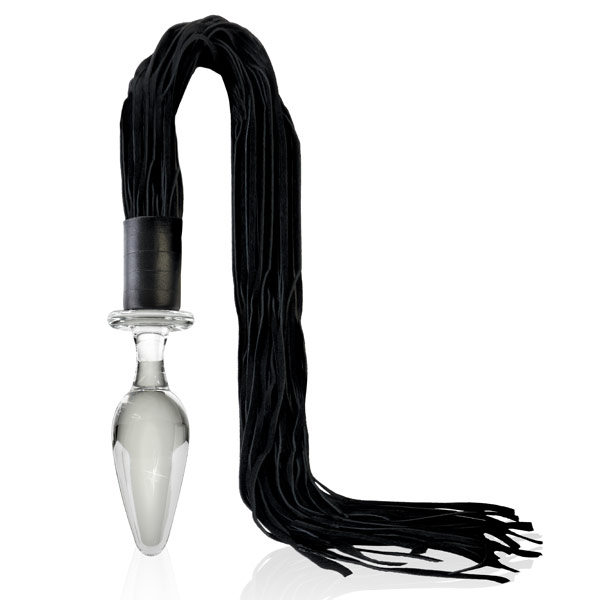 Pipedream Products Icicles Hand Blown Glass Massager No. 49, Flogger with Bull Leather Tresses, Pipedream Products