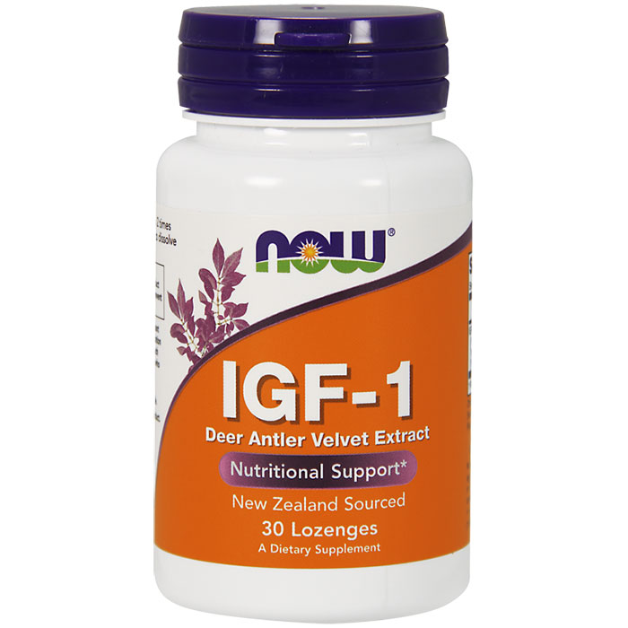 NOW Foods IGF-1 33 mg Deer Antler Velvet New Zealand - 30 lozenges, NOW Foods