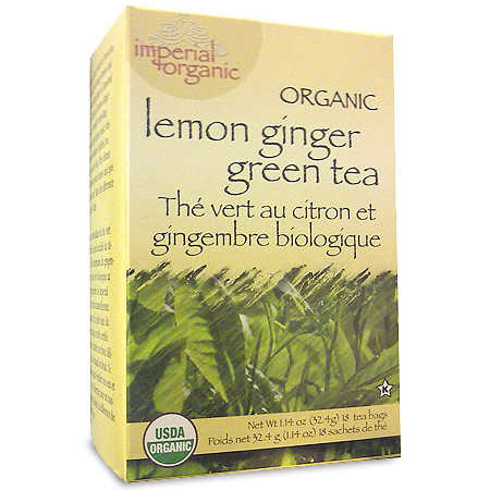 Uncle Lee's Tea Imperial Organic Lemon Ginger Green Tea, 18 Tea Bags, Uncle Lee's Tea