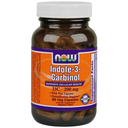 NOW Foods Indole-3-Carbinol (I3C) 200mg 60 Vcaps, NOW Foods