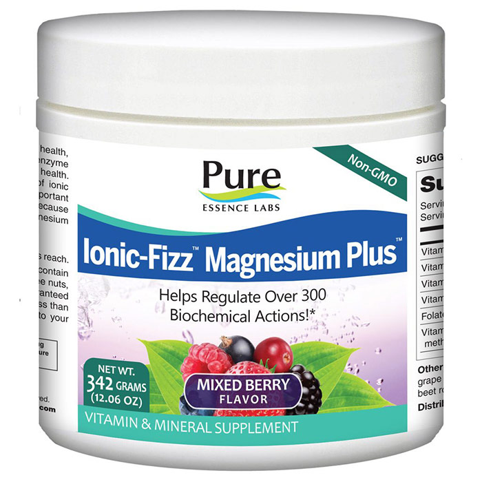 Pure Essence Labs Ionic-Fizz Magnesium Plus Powder - Mixed Berry, 342 g, Pure Essence Labs