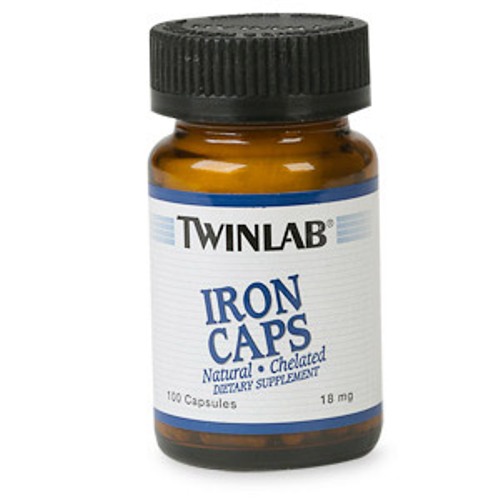 Twinlab Iron Caps 18mg (Ferrous Fumarate) 100 Capsules from Twinlab