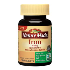 Nature Made Iron 65 mg, 180 Tablets, Nature Made