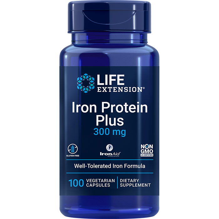 Life Extension Iron Protein Plus 300 mg, 100 Capsules, Life Extension