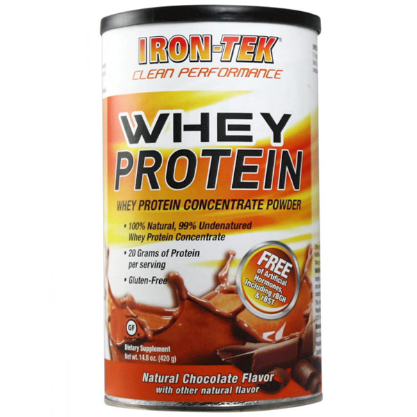 Iron-Tek Iron-Tek Whey Protein Powder, Natural Chocolate Flavor, 14.8 oz (420 g)