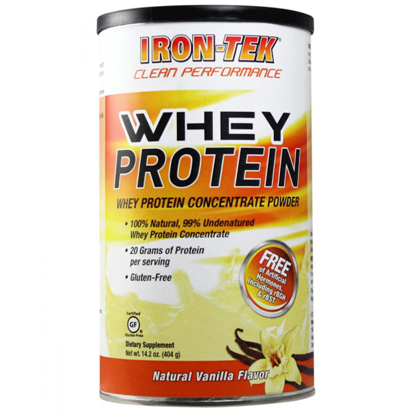 Iron-Tek Iron-Tek Whey Protein Powder, Natural Vanilla Flavor, 14.2 oz (404 g)