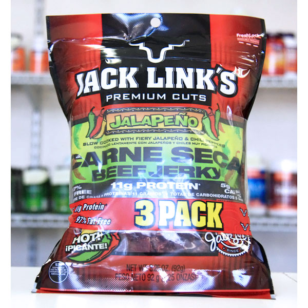 Jack Link's Jack Link's Premium Cuts Jalapeno Carne Seca Beef Jerky, 3.25 oz x 3 Bags