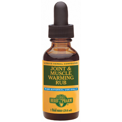 Herb Pharm Joint & Muscle Warming Rub Liquid, Herbal Formula, 4 oz, Herb Pharm