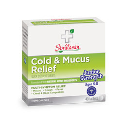 Similasan Junior Strength Cold & Mucus Relief, For Kids, 40 Quick Dissolve Tablets, Similasan