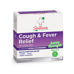 Similasan Junior Strength Cough & Fever Relief, For Kids, 40 Quick Dissolve Tablets, Similasan