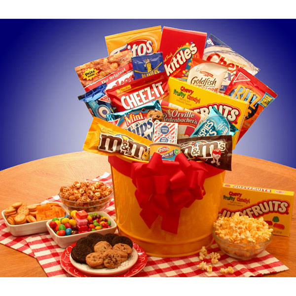 Elegant Gift Baskets Online Junk Food Madness Gift Pail, Elegant Gift Baskets Online