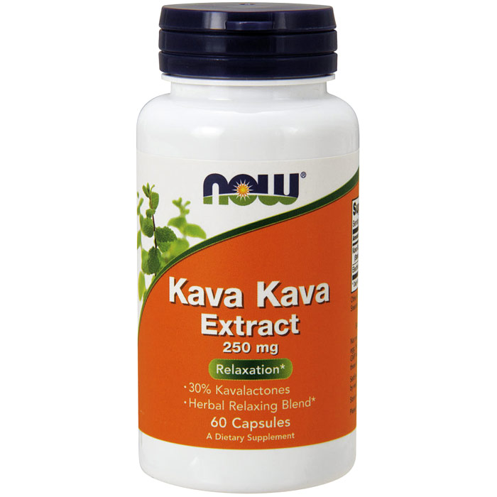 NOW Foods Kava Kava Extract 250 mg, 30% Kavalactones, 60 Capsules, NOW Foods