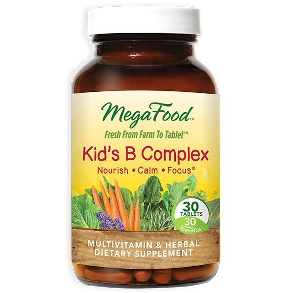 MegaFood Kid's B Complex, Whole Food Vitamin, 30 Tablets, MegaFood