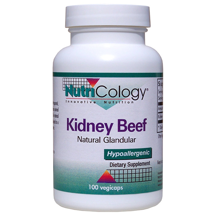 NutriCology / Allergy Research Group Kidney Beef Natural Glandular, 100 Capsules, NutriCology