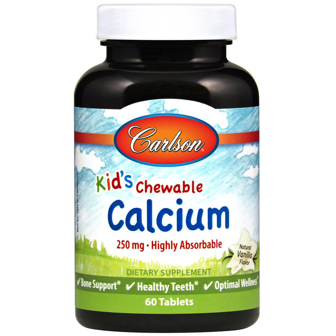 Carlson Laboratories Carlson for Kids Chewable Calcium, 60 Tablets, Carlson Labs