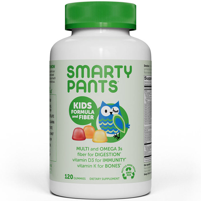 SmartyPants Vitamins Kids Fiber Complete Gummies (Multivitamin + Omega 3 + Vitamin D + Fiber), 120 Gummies, SmartyPants Vitamins