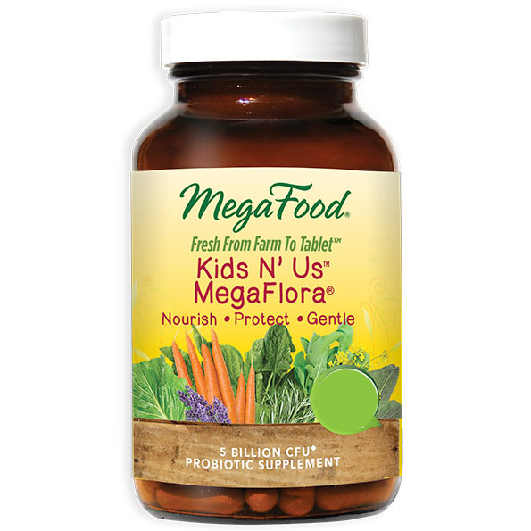 MegaFood DailyFoods Kids N' Us MegaFlora, Natural Probiotic, 30 Capsules, MegaFood