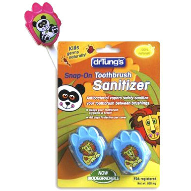 Dr. Tung's Kid's Snap-On Toothbrush Sanitizer, 2 Pack, Dr. Tung's